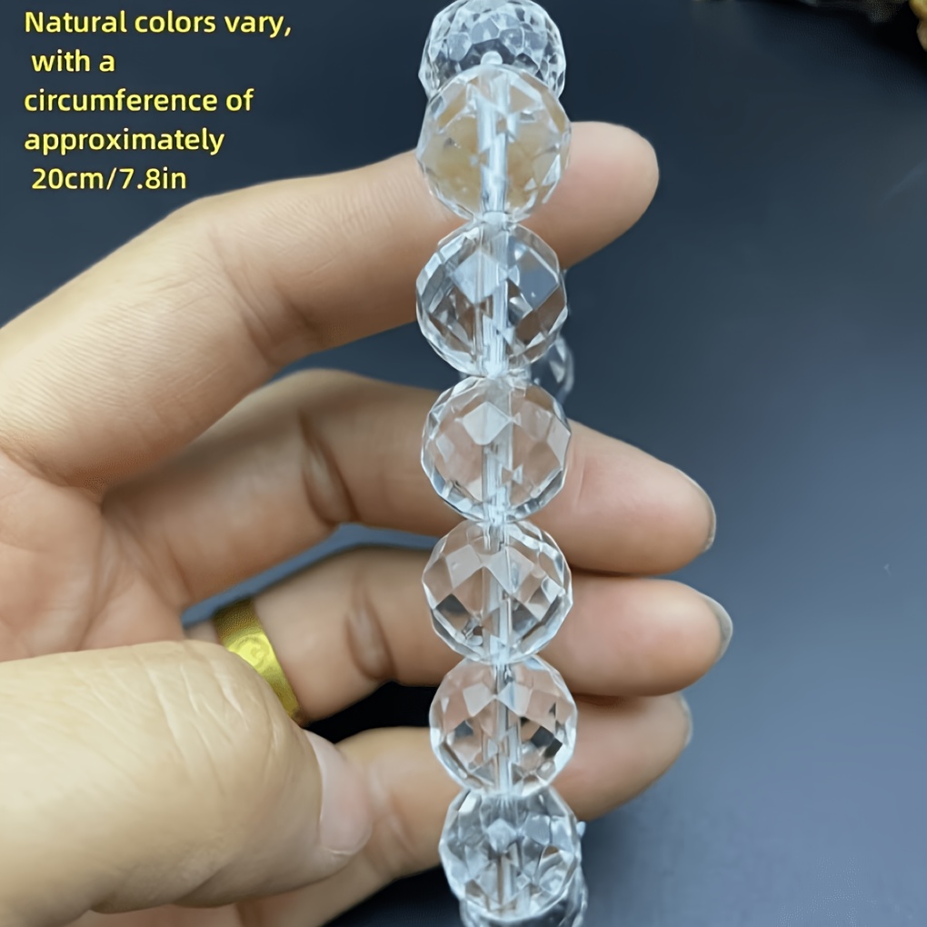 Natural Stone Material White Crystal Carved Easy Bracelet
